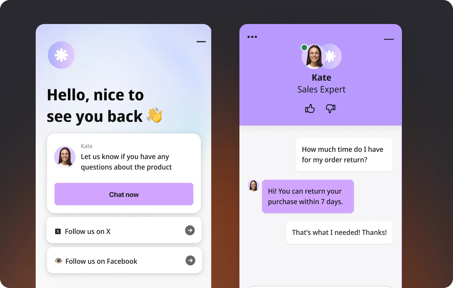 customized live chat widget